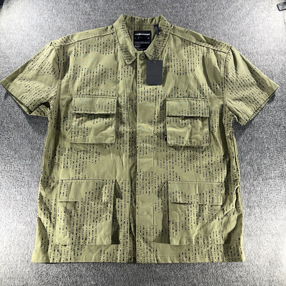 The Hundreds Men's Tactical Cargo Pocket Button Shirt Size XL
